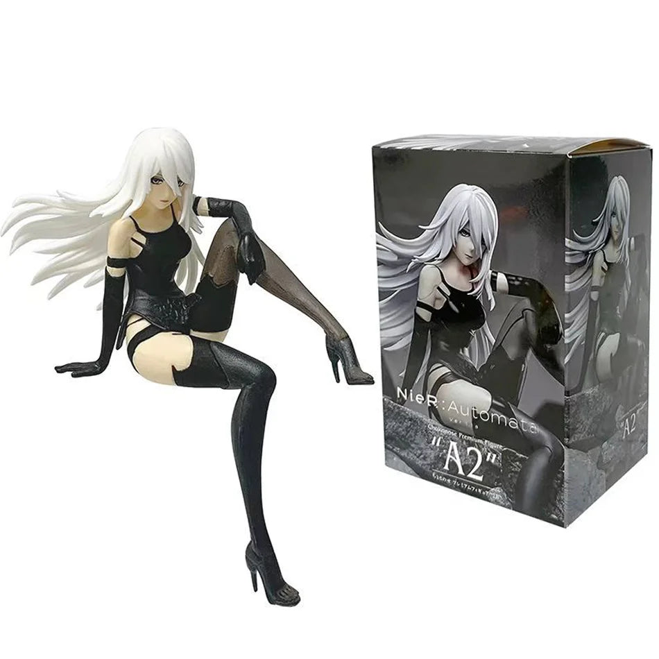 Nier Automata 2B A2 9S Sitting Position Game Figure Mechanical Lifeform Statue Collection Desktop Decoration  Toys Gifts SS69 24.69 C  with box
