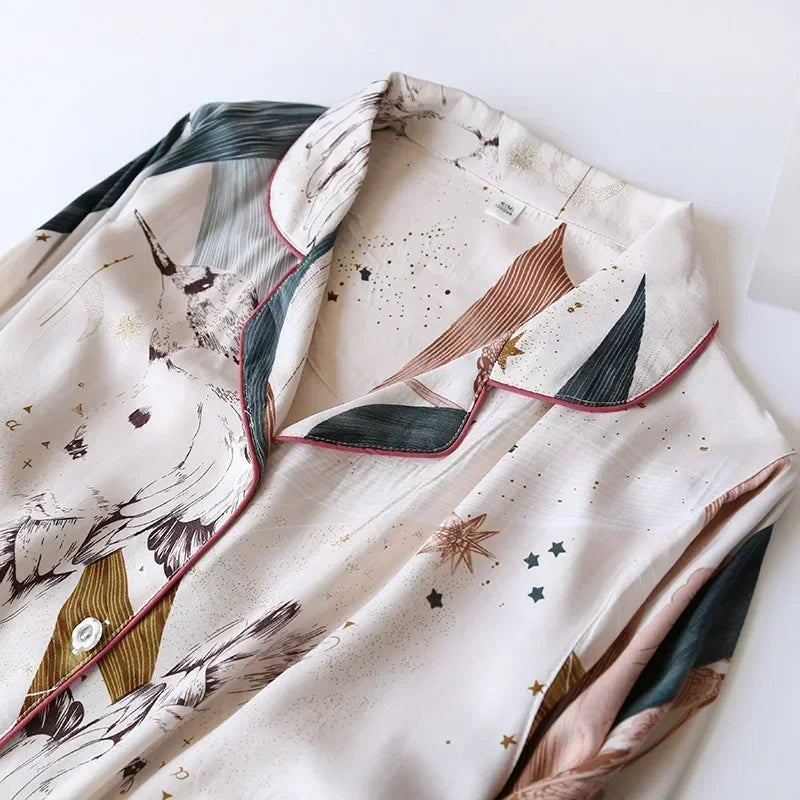 Spring / Summer New 100% viscose long-sleeved trousers pajamas SS69