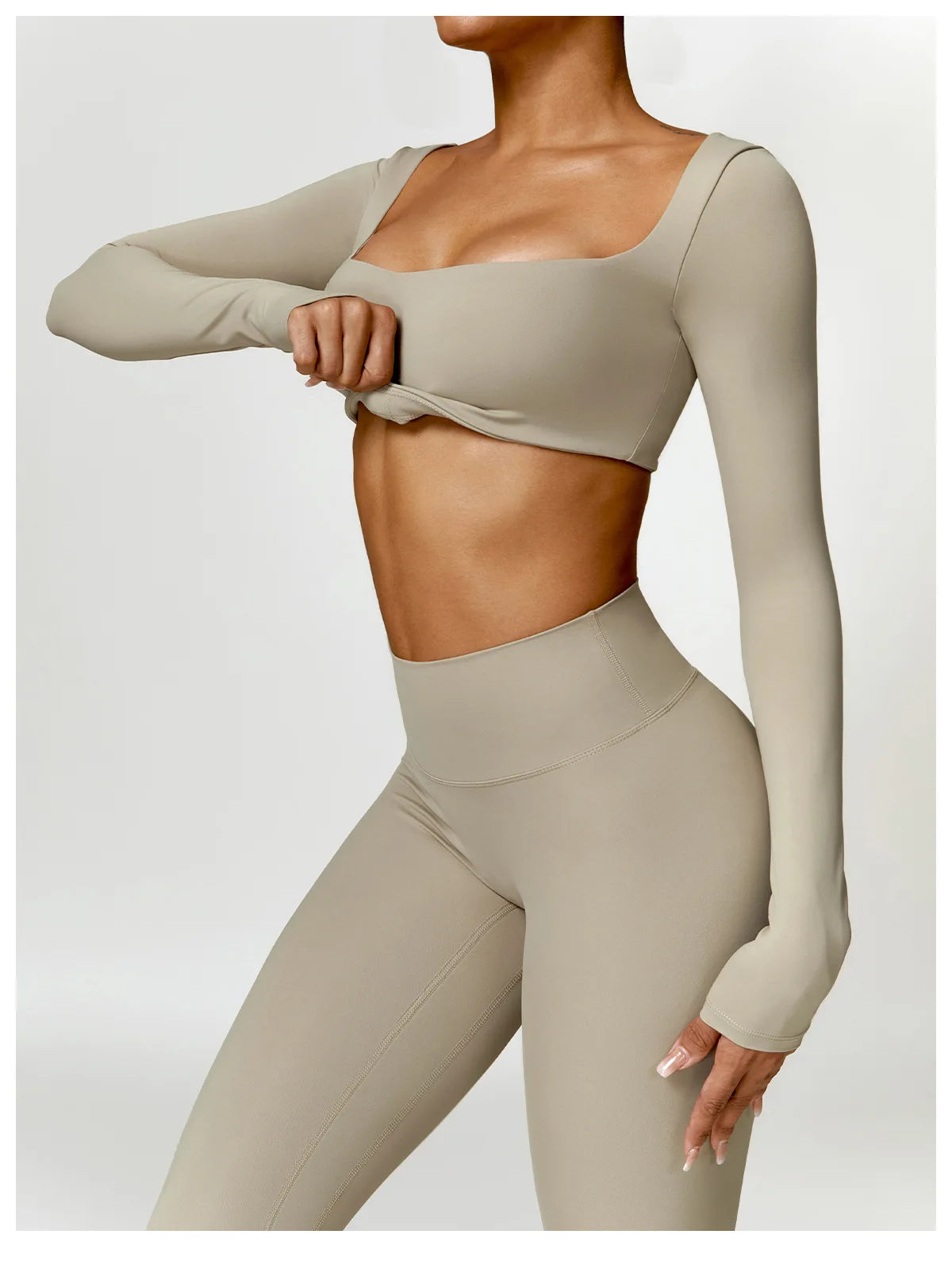2PCS Yoga Suit Sports Set Women Quick-Drying Gym Set Women Tracksuit Running Workout Long Sleeve Sports Shirt Yoga Clothing SS69