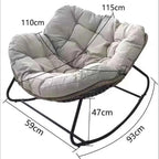 Realife Woven Rattan Rocking Chair Comfortable Soft Bag For Sitting Or Lying Lazy Rocking Chair Balcony Home Use Wrought Iron