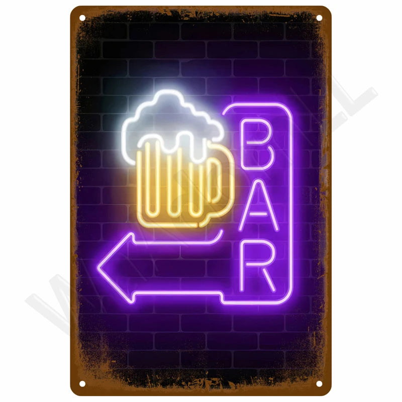 Vintage Metal Tin Sign 20x30cm Retro Wall Art for Home Bar
