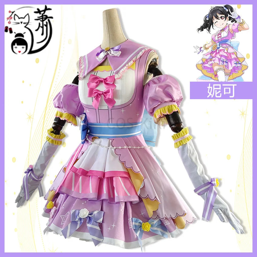 COS-KiKi Anime Lovelive Aqours Tojo Nozomi/Nishikino Maki All Members Fireworks Awakening Lolita Singing Suit Cosplay Costume SS69