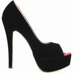 Women Platform Sandals Stilettos Sexy Stripper Pole Dance High Heels Pumps Peep Toe Ladies Nighclub Party Black Wedding Shoes
