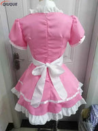 Women Pink Maid Outfit Sweet Gothic Lolita Dresses Anime K-ON! Cosplay Costume Apron Dress Uniforms Plus Size Halloween Uniforms