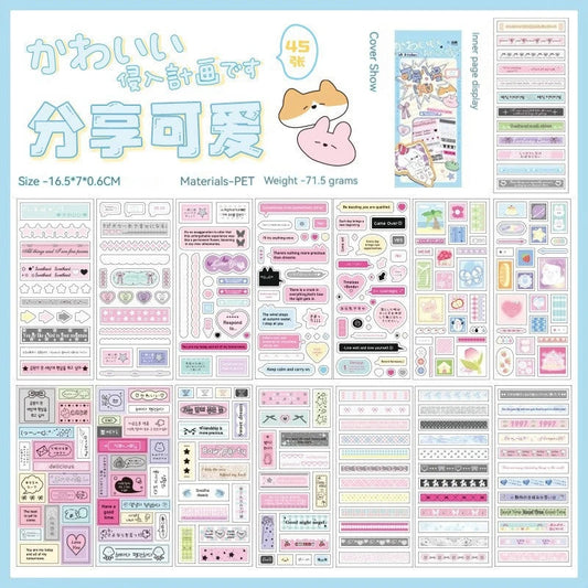 45pcs Japanese Retro Early Style Manga Cut Film Sticker Book Kawaii Girl Scrapbook Journal DIY Deco Cute Showa Phone Case Decals SS69 13.69 Share cute 45sheets