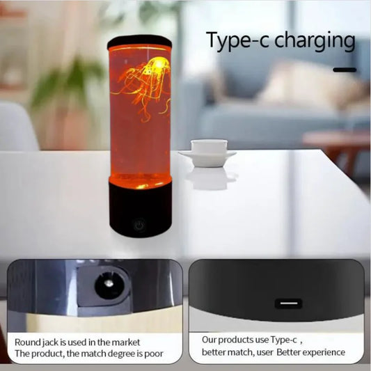 SS69 Floating Jellyfish Ocean Night Light Battery Operated Desktop Lamp