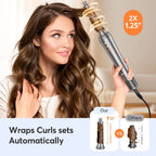 5-in-1 Hair Dryer Airstyler Ion Multistyler Hot Air Brush, 110,000 rpm with 32 mm Automatic Curling Iron, Straightener SS69
