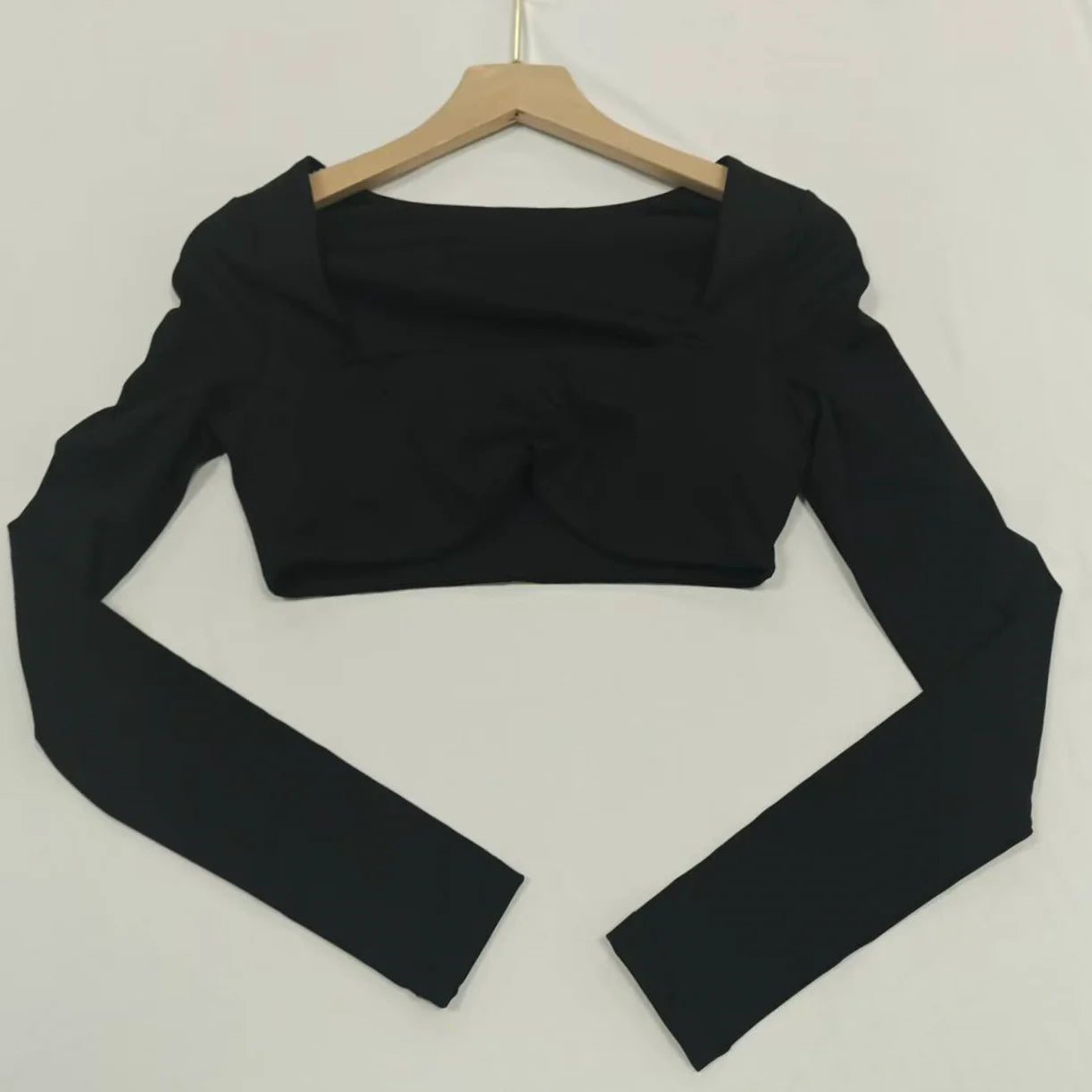 Long Sleeve Yoga Shirts Sexy Sports Top Tight Gym Clothes Woman Fitness Crop Top with Chest Pad Workout Yoga Top Athleisure - SS69