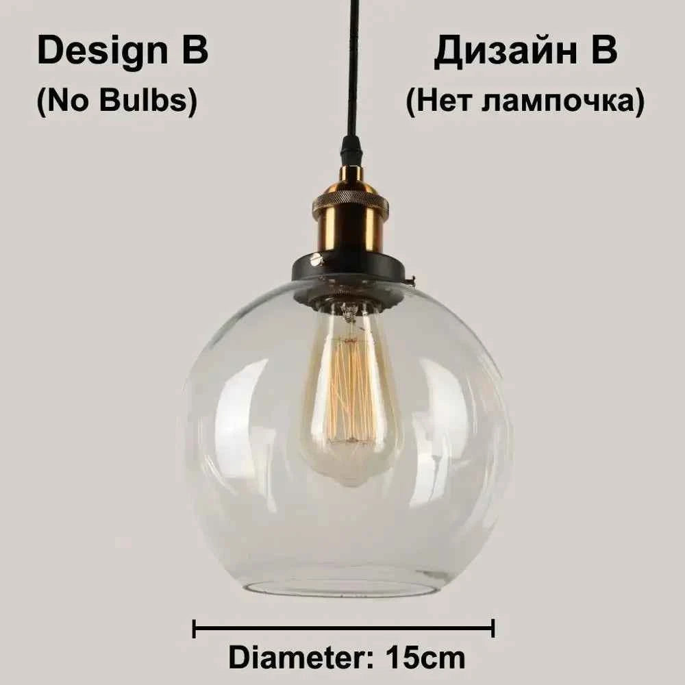 The Nordic Loft Modern Bedroom Pendant Lamp with Clear Gray Amber Vintage Pendant Lights Dining Glass Hanging Light Fixtures