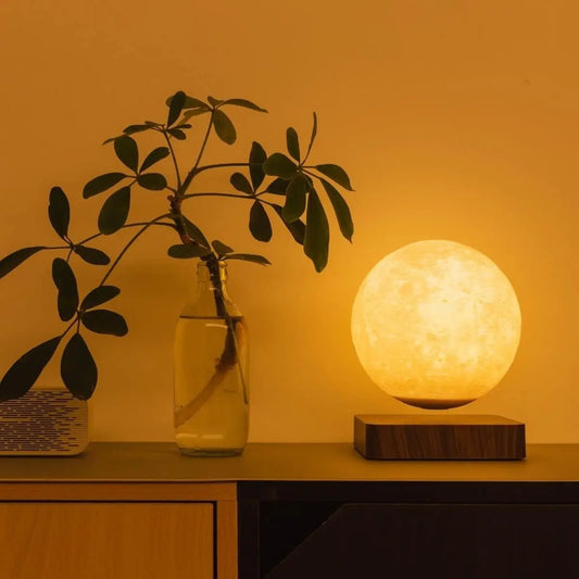 Suitsamus Magnetic Levitating Moon Lamp with 3 Color Modes LED Night Light