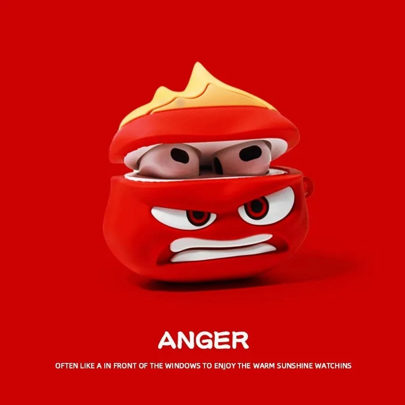 For Apple AirPods 1 2 3 4 Pro 2 Case 3D Inside Out 2 Cartoon Silicone Earphone Protective Case Headphone Box with Pendant Cover SS69