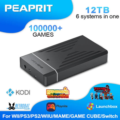 12TB Retro Gaming HDD with Hyperspin&Launchbox&Retrobat&Playnite OS for PS3/PS2/PS/SWITCH/N64/WIIU for Windows with 100000+Games SS69