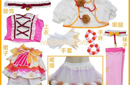 In Stock Anime LoveLive Cat Twin Tail Arcade Game 9 Characters Cosplay Costume Tojo Nozomi Nico Honoka Umi Rin Maki Eli Full Set - SS69