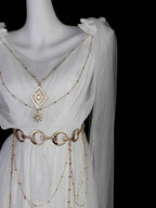 NONSAR God Greek Sweet Vintage Fairy Dress Women Summer Court Style Han Elements Chiffon Elegant floating Strap Long Dresses