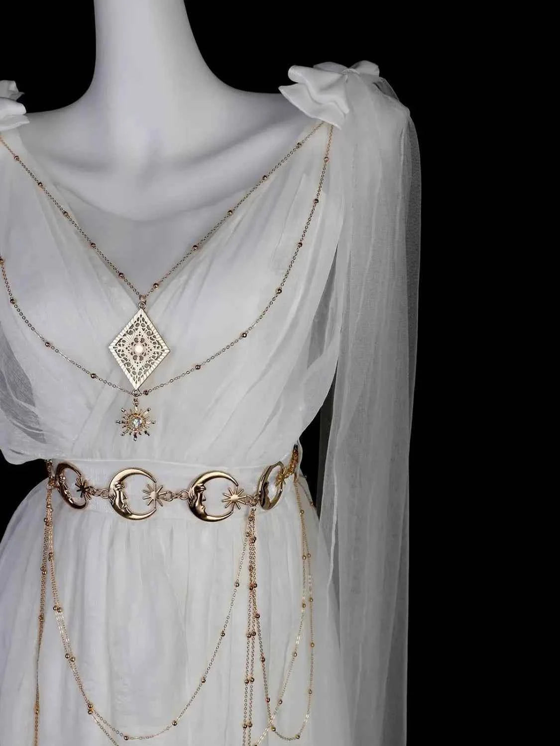 NONSAR God Greek Sweet Vintage Fairy Dress Women Summer Court Style Han Elements Chiffon Elegant floating Strap Long Dresses