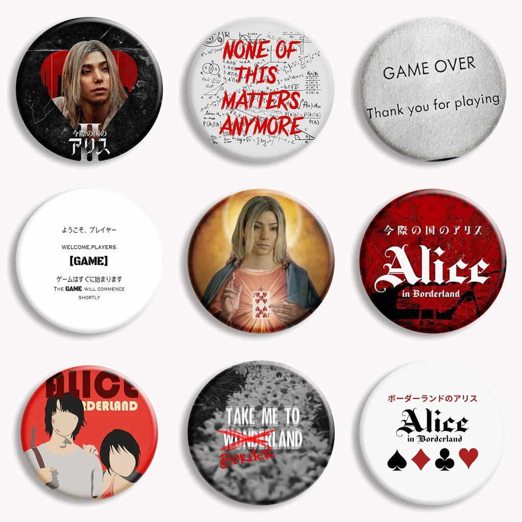 Hot Japan TV Alice in Borderland Soft Button Pin Chishiya Kuina Creative Game Over Brooch Badge Bag Decor Jewelry Fans Collect SS69