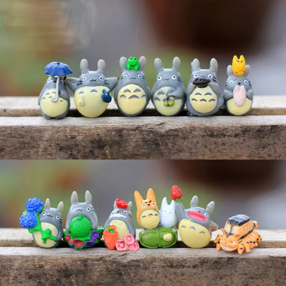 Totoro PVC Mini Figure 1-3cm Anime Micro Landscape Car Ornament