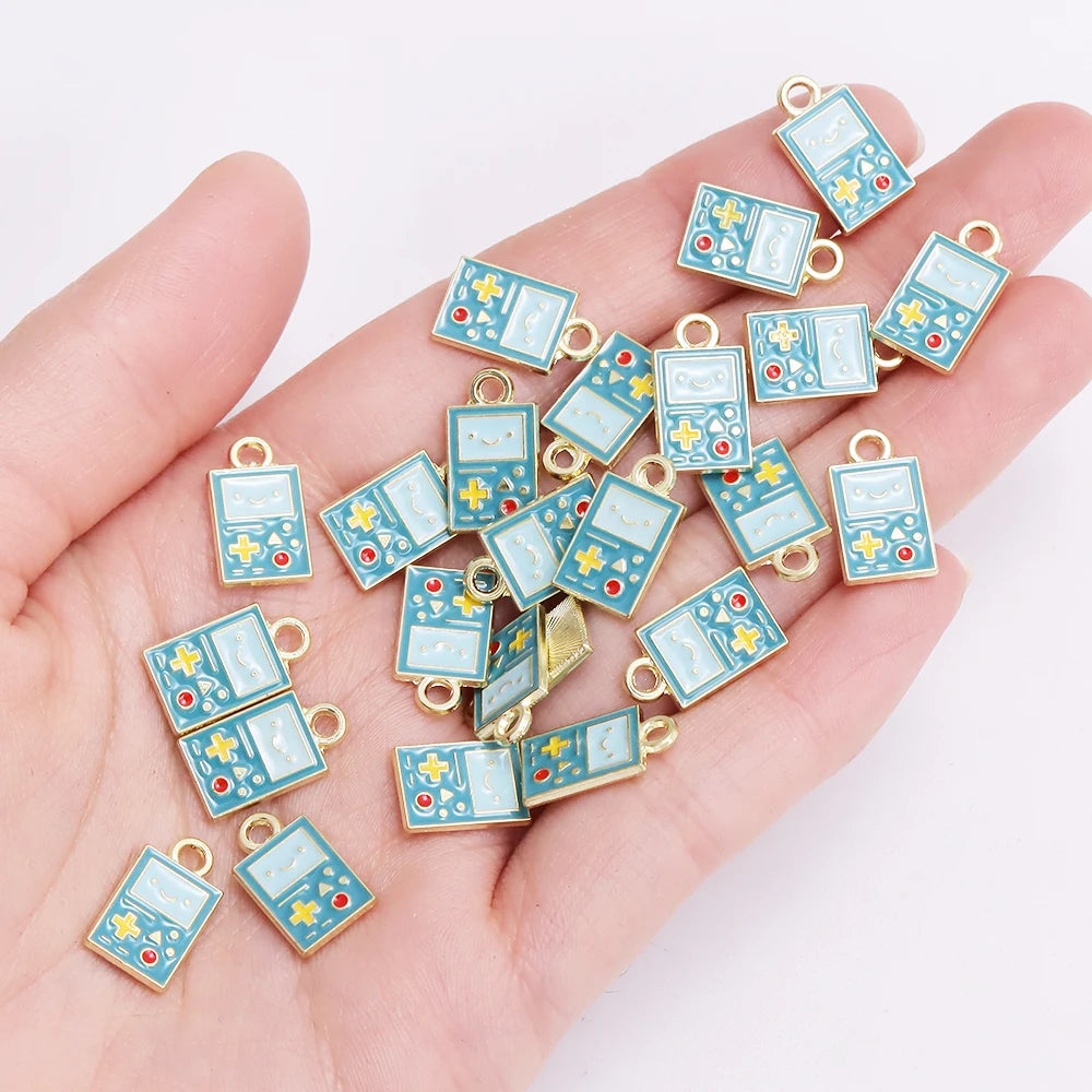 10Pcs Retro Enamel TV Set Game Console Charms for Jewelry Making DIY Cute Design Charms Pendant Necklaces Earrings Accessories SS69 6.69 10pcs 3