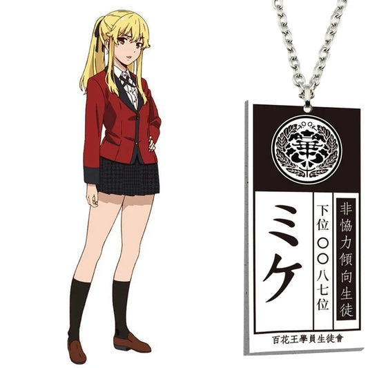Kakegurui Acrylic Keychain Compulsive Gambler Yumeko Jabami Ryouta Suzui Mary Saotome Anime Cosplay Earrings Necklace Card SS69 9.69 N1036