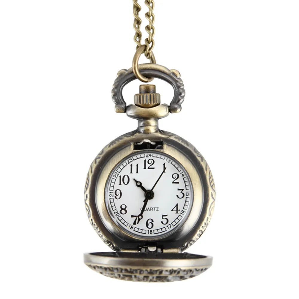 Fashion Women Quartz Pocket Watch Alloy Hollow Out  Butterflies Vintage Sweater Chain Necklace Pendant Clock Gifts SS69