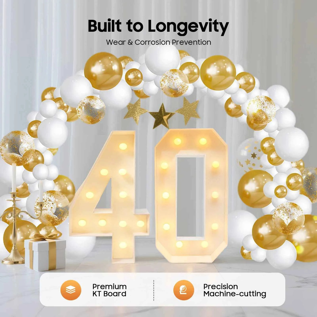 30/40/50/60 Giant number Led Light 100cm DIY Birthday Number Anniversary Decor For Home Wedding Party Birthday Christmas