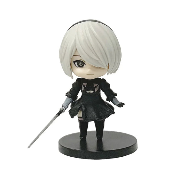 6pcs Q-version Anime Nier Mechanical Era Yurha 2B Miss Sister Sword Star Linkage 9S A2 Handmade Blind Box Doll Desktop Ornament SS69