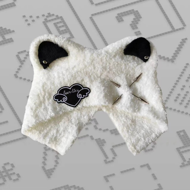 Autumn Winter Grunge Casual Warm Angel's Wings Hats Y2k Aesthetic Knitted Bears Ears Hat Kawaii Lolita Harajuku Caps Fashion SS69