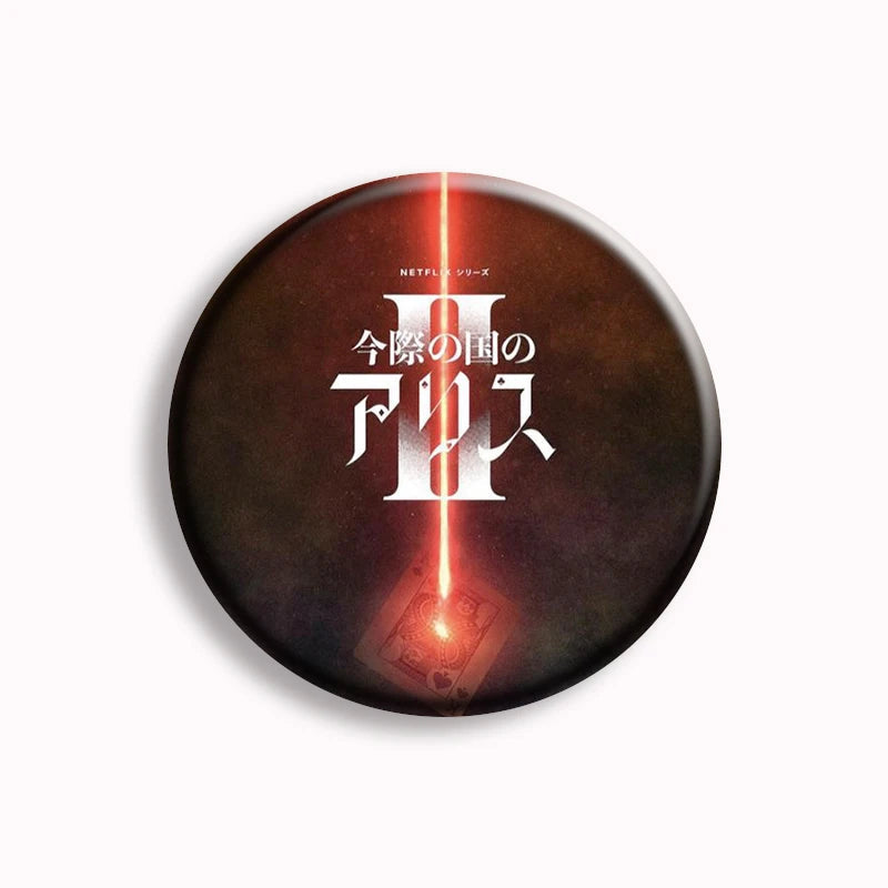 Hot Japan TV Alice in Borderland Soft Button Pin Chishiya Kuina Creative Game Over Brooch Badge Bag Decor Jewelry Fans Collect SS69 6.69 15 / Keychain-58mm