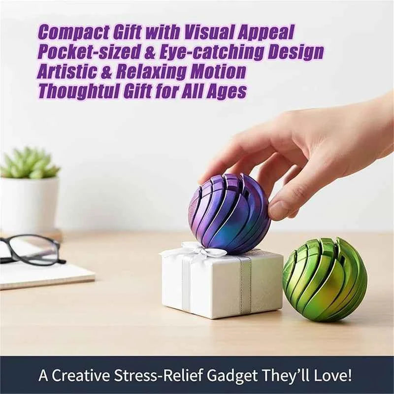 【MQ124】Slime Ball Fidget Toy 3D Printed Twistsphere Fidget Toy Gear Liquid Flow Ball With Rotating Design Anxiety Relief Toys