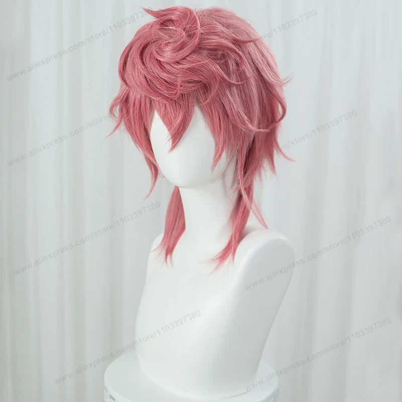 Anime Trish Una Cosplay Wig 40cm Pink Women Hair Heat Resistant Synthetic Wigs+Wig Cap