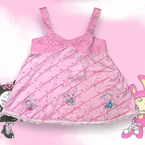 Y2K Women clothing Sweet Tanks Summer 2025 Cute Bow Strap Vest Casual Cartoon Print Camis Fashion Y2k Crop Suspender Lace Tops - SS69