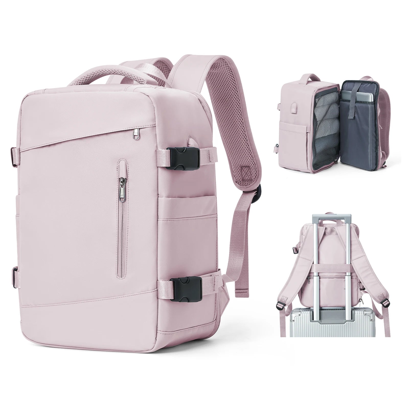 Women's Backpack Travel Suitcase Cabin Bag Aircraft Ryanair 40x20x25 Airplane Travel Bag Men Laotop Backpack Wizzair Carry On SS69 42.69 Pink
