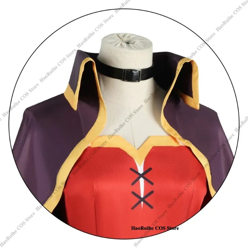 Megumin Cosplay Costume Set with Dress, Cloak, and Hat - KonoSuba Sorceress