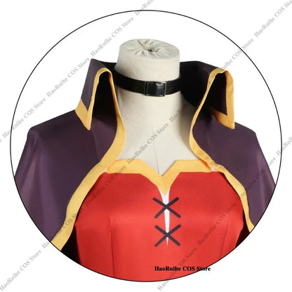 Megumin Cosplay Costume Set with Dress, Cloak, and Hat - KonoSuba Sorceress