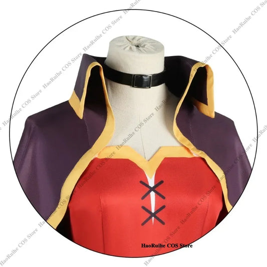 Megumin Cosplay Costume Set with Dress, Cloak, and Hat - KonoSuba Sorceress