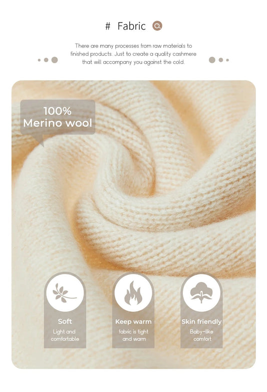 Yoyoselect New Popular Women Wide-Leg Wool Pants 100% Merino Wool Quality Soft Trousers Basic Casual Knitted Elastic Waist Slack SS69