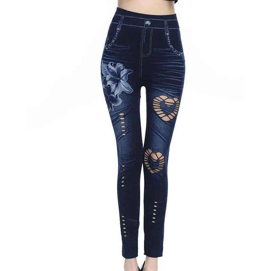 Hot Sexy Women Jean Skinny Jeggings Pants high waist leggings female print ankle-length Slim Legging Fitness Plus Size