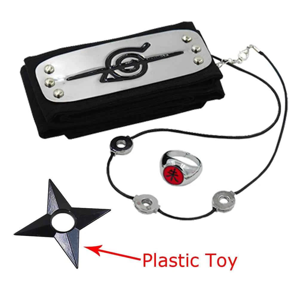 Akatsuki Uchiha Itachi Cloak for Kids Adult Long Black Robe Capes Halloween Carnival Cosplay Costume with Accessories