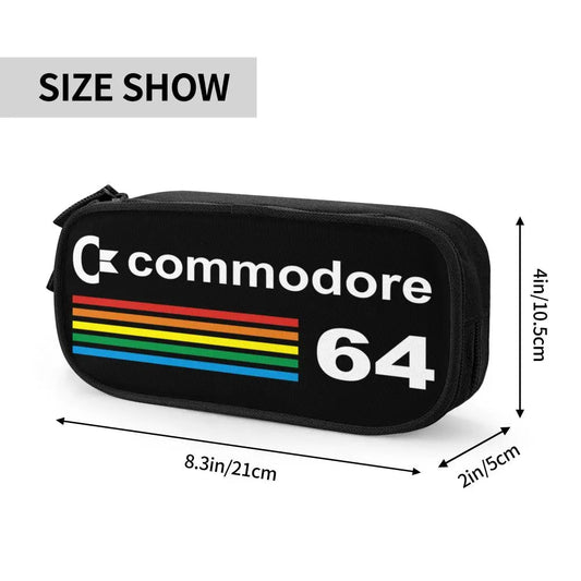 Custom Kawaii Retro Commodore 64 Pencil Case for Girls Boys C64 Amiga Computer Large Capacity Pen Box Bag Stationery SS69