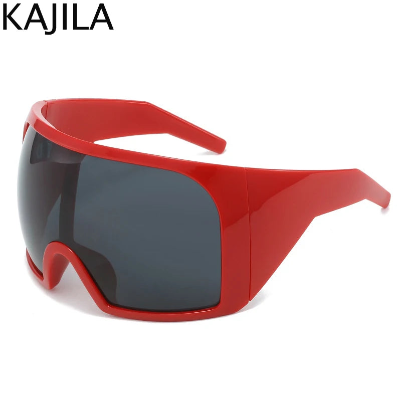 Oversized Punk Shield Sunglasses Women Men Big Frame 2024 Luxury Brand Steampunk Mask Sun Glasses For Ladies Sports Goggle UV400 SS69