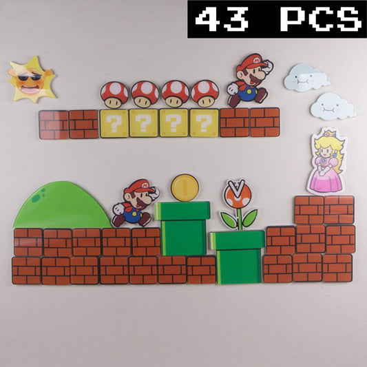 Bros Fridge Magnet Home Kitchen Convenience Sticker Cartoon Anime Photo Message Board Refrigerator Magnetic Stickers Home Dec