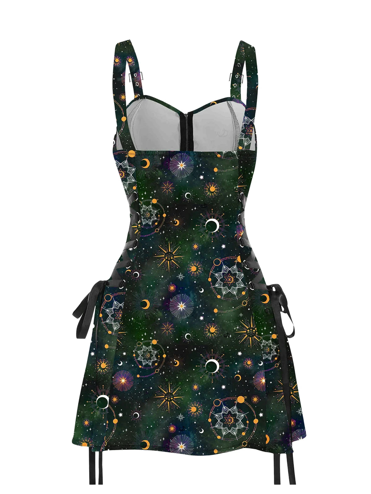 Dressfo 2025 Women's Dresses Allover Rose Print Half Zipper Lace Up Valentine's Day Mini Dress Summer Sleeveless Dress