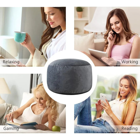 5 Large Memory Foam Filled Bean Bag Chairs for W/Filling,Ultra Soft Dutch Velvet Cover,Round Fluffy Lazy Sofa for Living Room