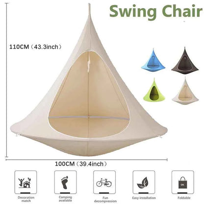 Outdoor Waterproof hammock Double Cacoon Hanging Chair Weight Capacity 80KG Outdoor and Indoor Use - Hanging Kit hanging tent