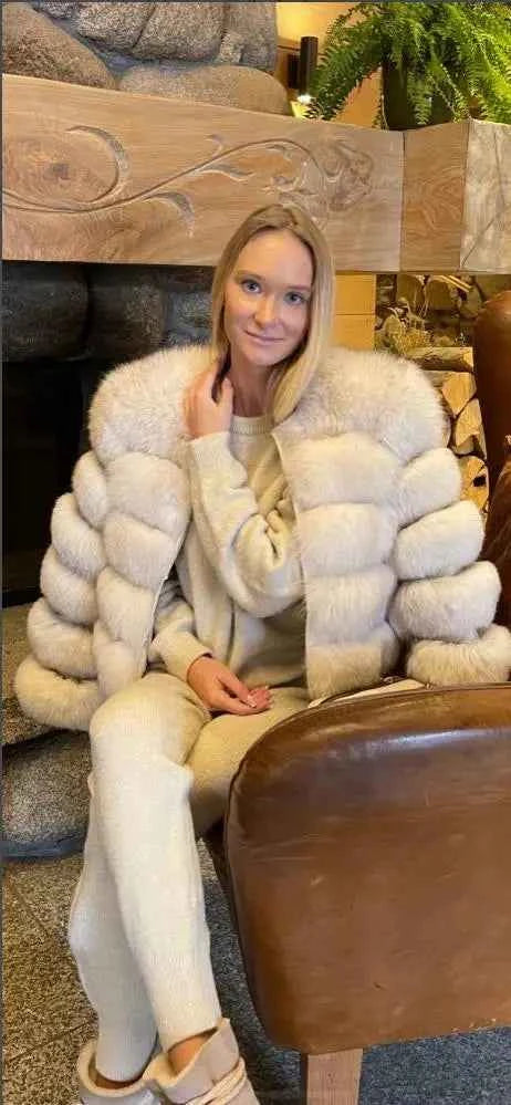 Winter Women's Cold Coat Top Fox Jackets For Women clothing Natural Real fox Fur Jacket Coats For Women Fur Jacket In Promotion