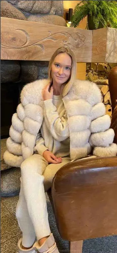 Winter Women's Cold Coat Top Fox Jackets For Women clothing Natural Real fox Fur Jacket Coats For Women Fur Jacket In Promotion