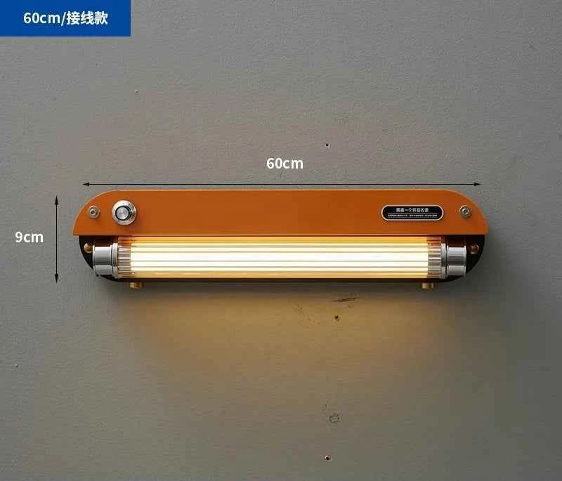 Bauhaus Retro Wall Lamp Vintage Industrial Orange Sconce No Wiring Needed LED Wall Light For Bedroom Study Room Sideboard Cafe