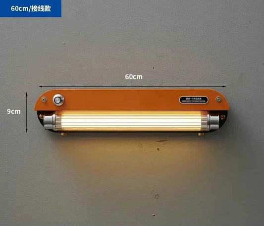 Bauhaus Retro Wall Lamp Vintage Industrial Orange Sconce No Wiring Needed LED Wall Light For Bedroom Study Room Sideboard Cafe