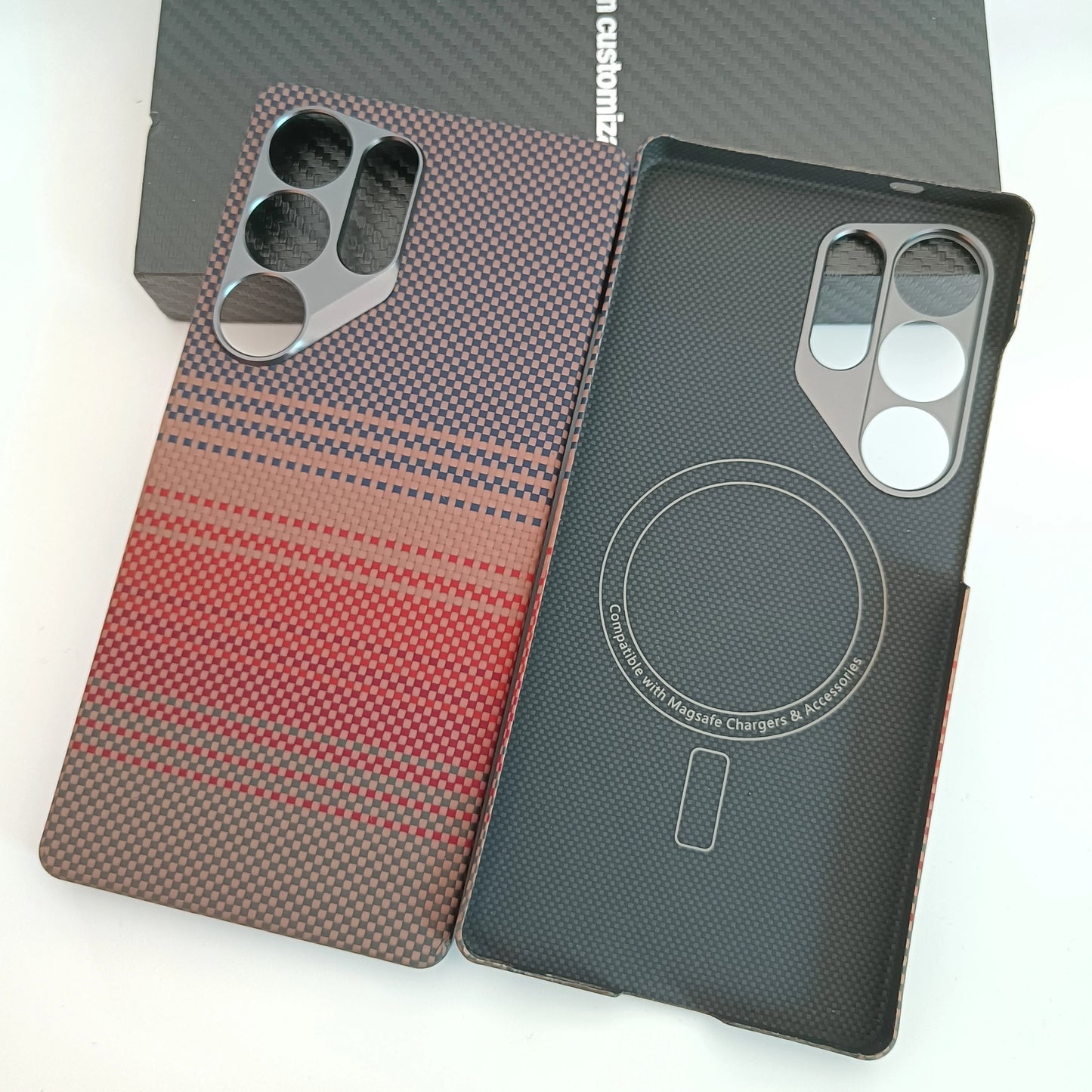 Genuine Aramid Carbon Fiber Magsafe Case For Samsung Galaxy S25 Ultra Matte Sunset Moonrise Bulletproof Magnetic Hard Thin Cover SS69 52.69 Sunset / For Galaxy S25 Ultra