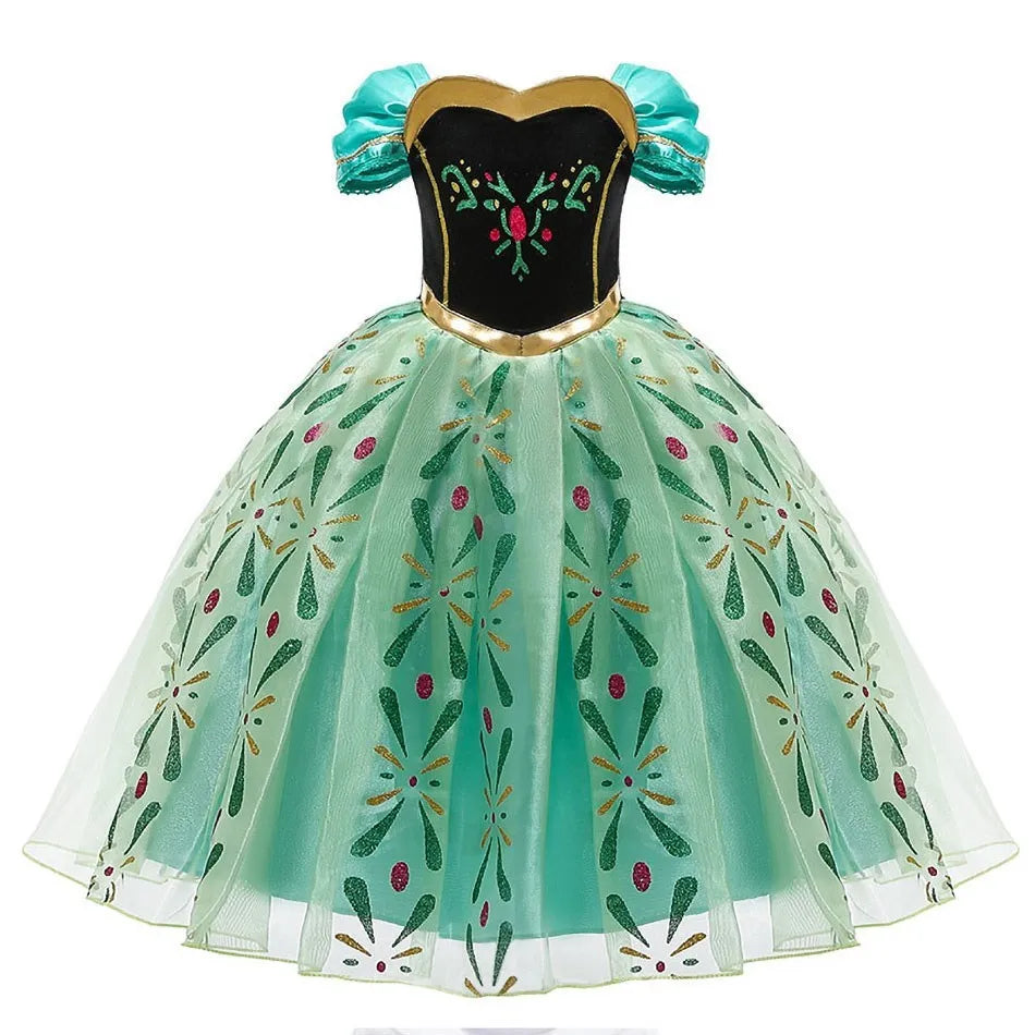 Girls Princess Cosplay Costume Dress - Flower Print
